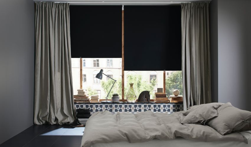 Blackout curtains and blinds