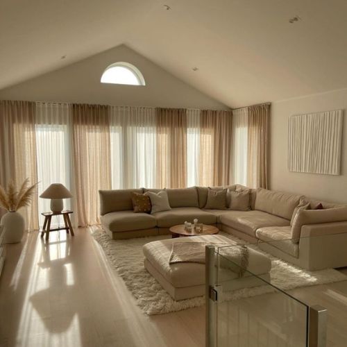 Dubai living room with curtains