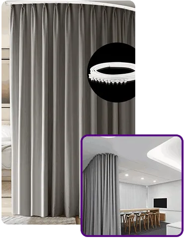 Gray Color Noise Reducing Curtains Dubai