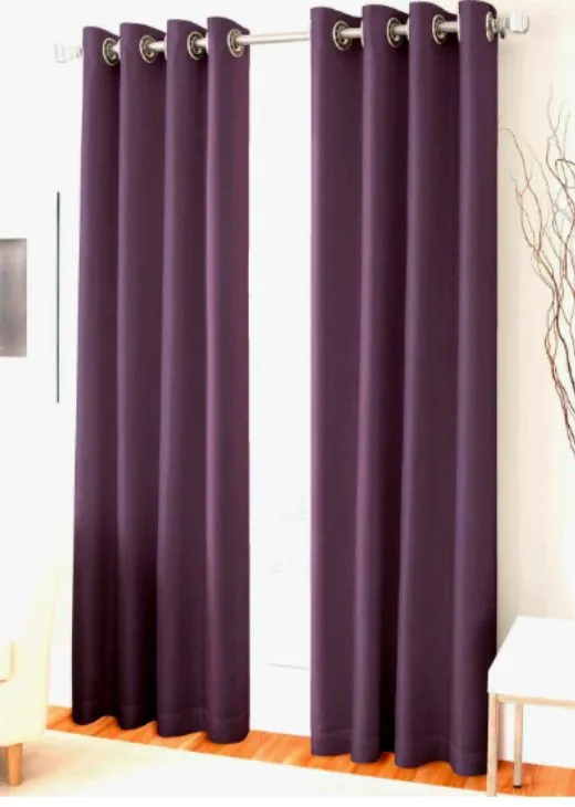 Stunning Purple Color Silk Curtains