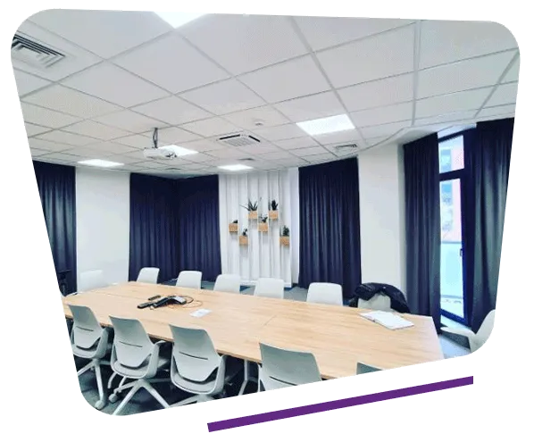 White and Blue Color Office Curtains UAE