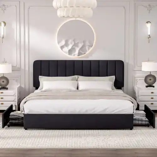 Outstanding Black Custom Bed