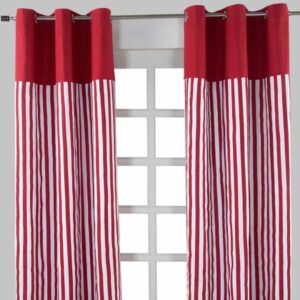 Thick Red Eyelet Curtains