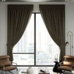 Brown Blackout Pleat Curtain