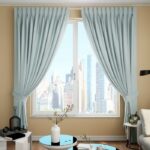 Light Blue Fabric Pleat Curtain