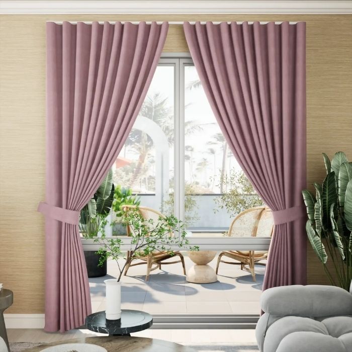 Ripple Pink Curtain