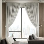 Silver blackout pleat curtain