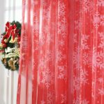 Boovnll Curtains, 1Pcs Christmas Snowflake Curtain Window Voile Drape Valance, Blackout Curtains, Blackout Curtains for Bedroom, Curtains for Living Room
