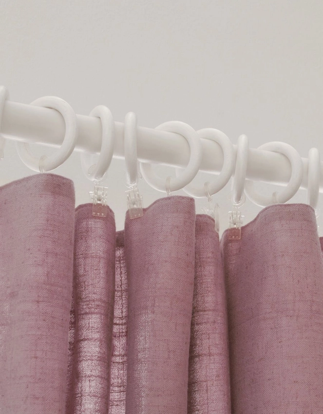 Curtains ring with clips white