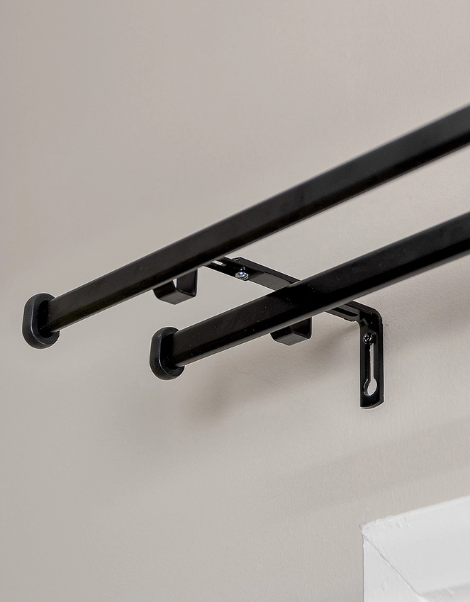 Modena Double Curtain Rod Black