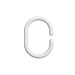 Shower curtain ring white plastic