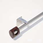 Vision curtain rod, stainless steel and coffee