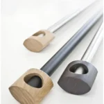 Vision curtain rod, stainless steel and coffee